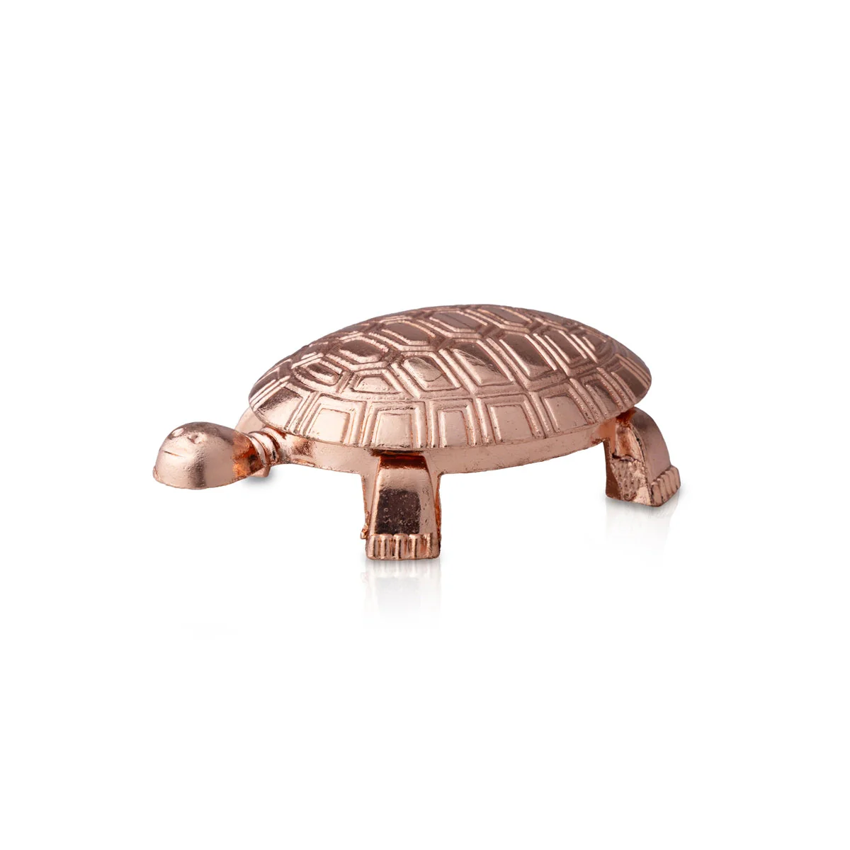 Tortoise Statue With Plate - 5 Inches | Copper Polish Tortoise Sculpture/ Tortoise Idol for Home - Image 3