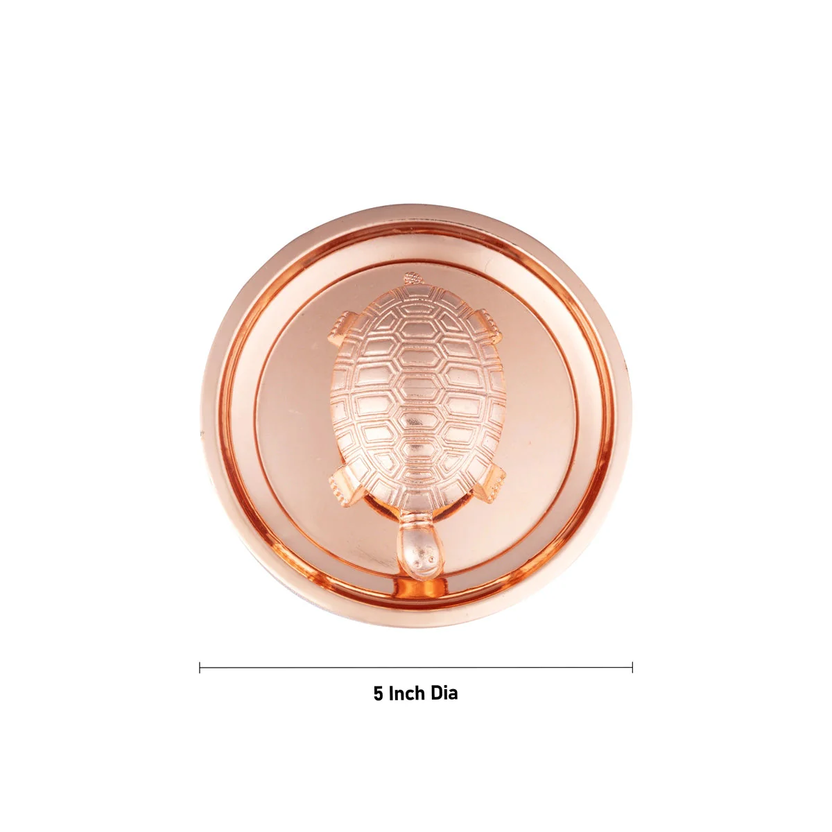 Tortoise Statue With Plate - 5 Inches | Copper Polish Tortoise Sculpture/ Tortoise Idol for Home - Image 5