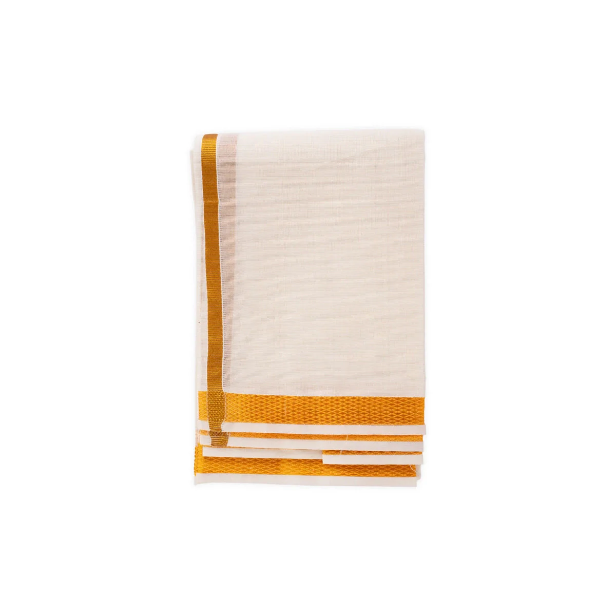 Towel - 1.8 Mtrs | Jari Border Design Angavastram/ Half White Colour Gamcha/ Kasavu Shawl/ Thundu for Men - Image 3