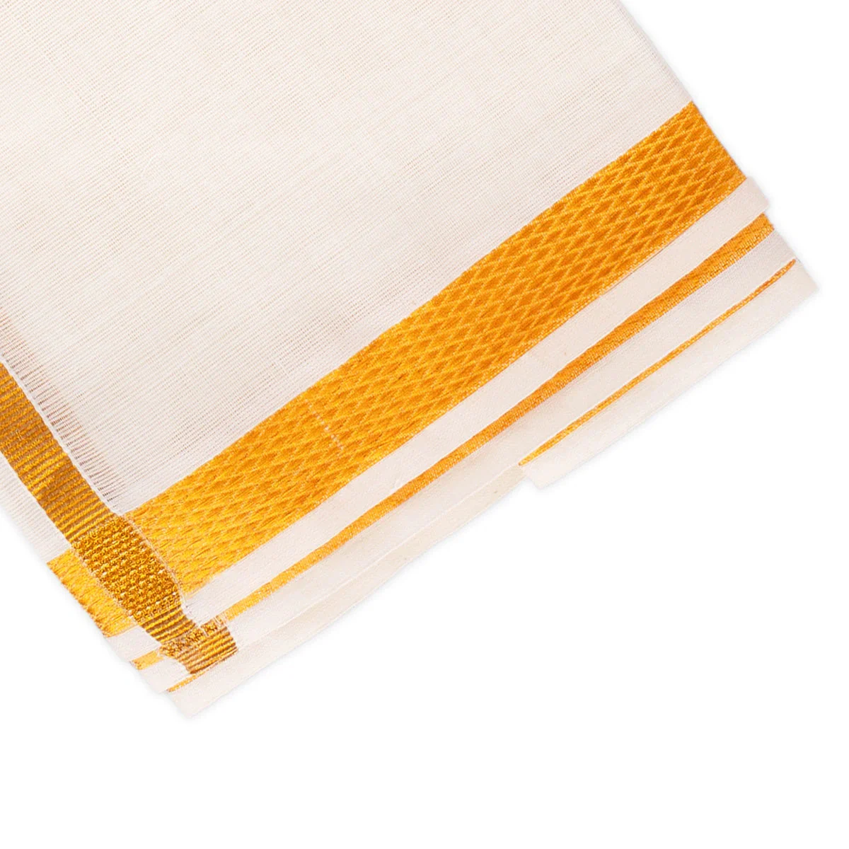 Towel - 1.8 Mtrs | Jari Border Design Angavastram/ Half White Colour Gamcha/ Kasavu Shawl/ Thundu for Men - Image 4
