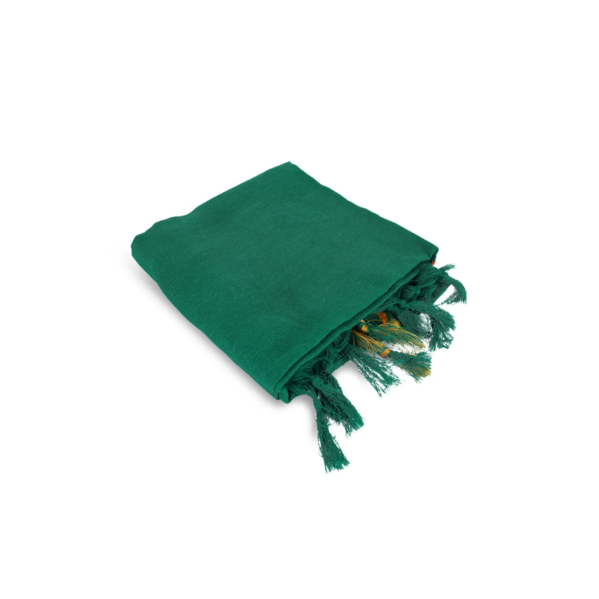 Towel - 30 x 60 Inches | Green Colour Kasavu Shawl/ Mudi Design Angavastram for Men - Image 2