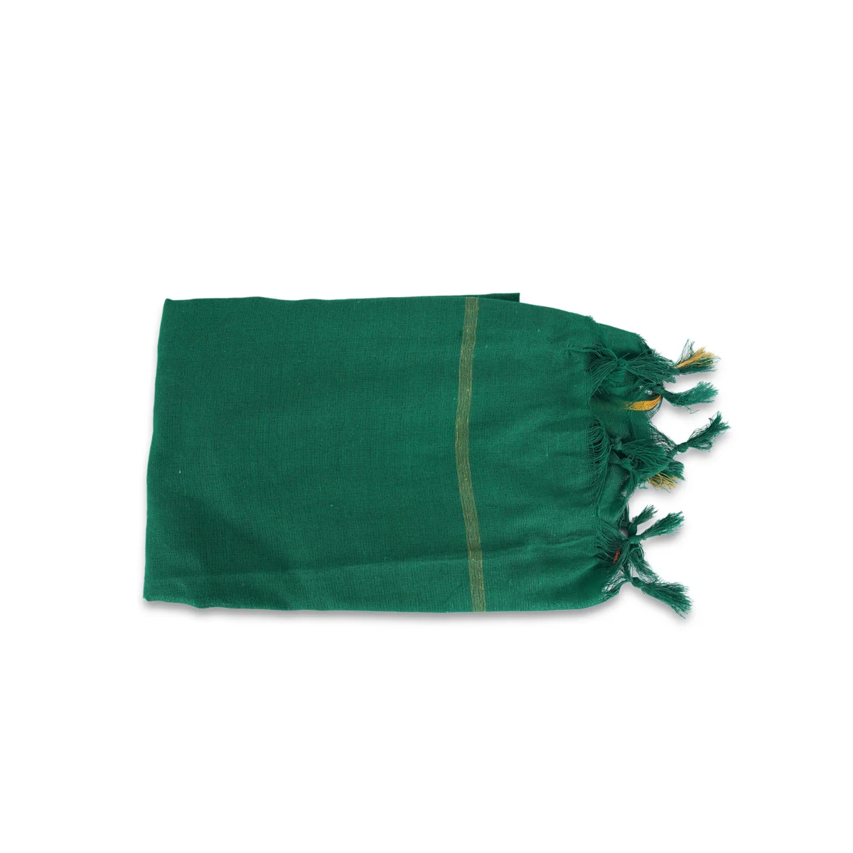 Towel - 30 x 60 Inches | Green Colour Kasavu Shawl/ Mudi Design Angavastram for Men - Image 3