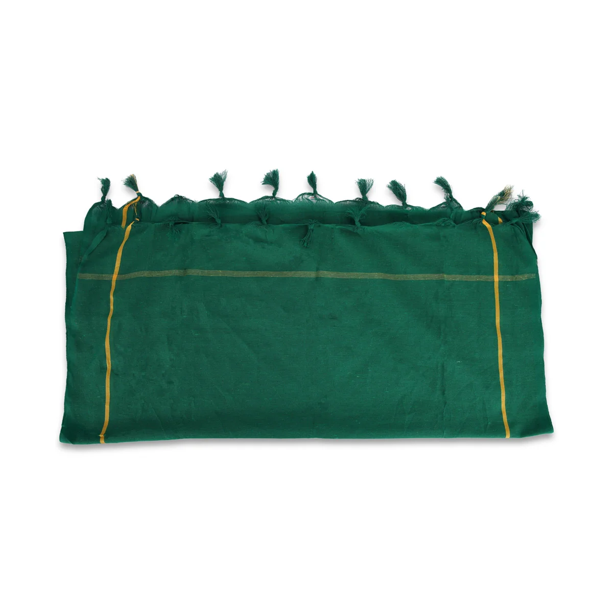 Towel - 30 x 60 Inches | Green Colour Kasavu Shawl/ Mudi Design Angavastram for Men - Image 4