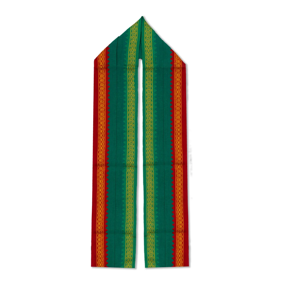 Towel - 4 Yards | Mayilkan Border Angavastram/ Thundu/ Green Colour Kasavu Shawl for Men - Image 3