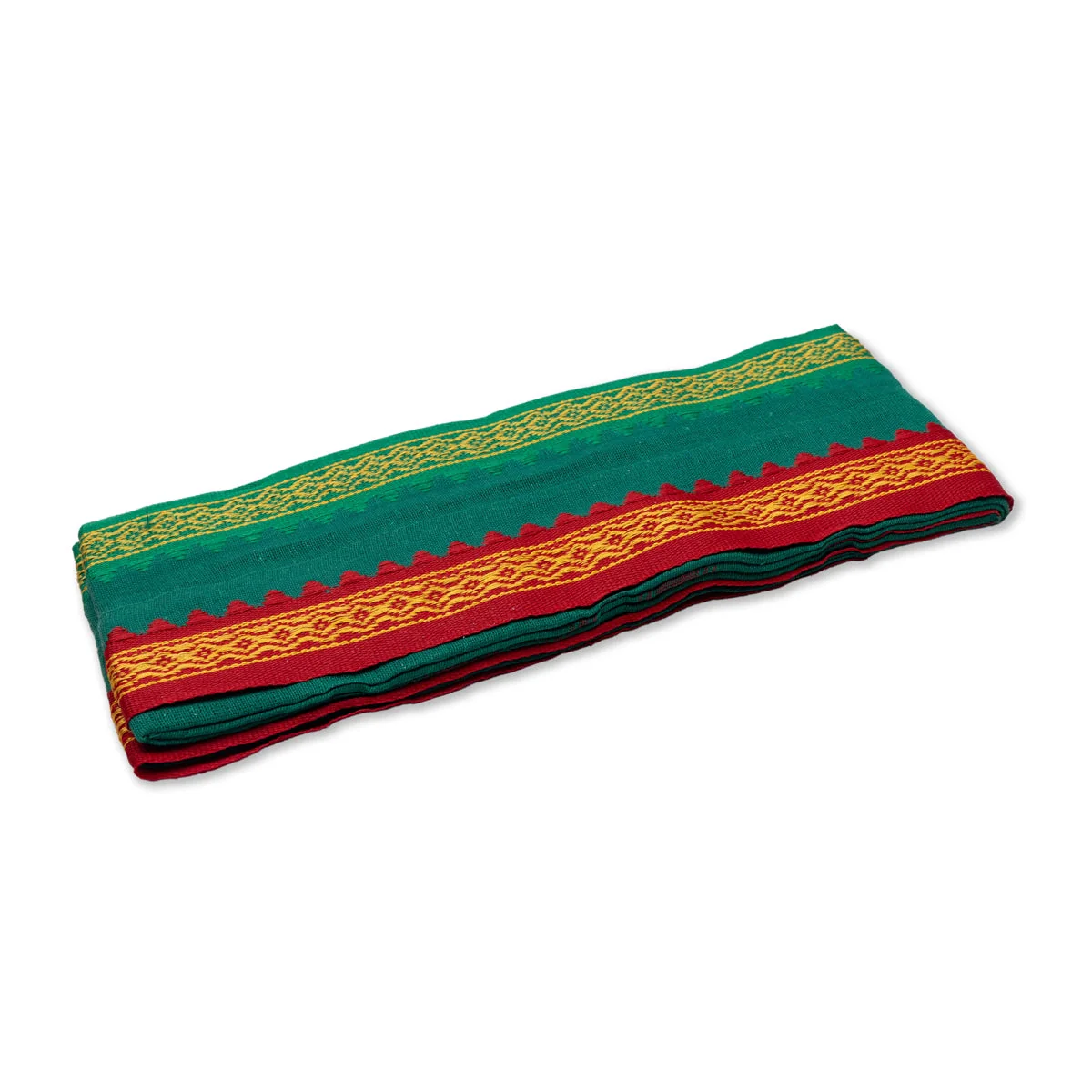 Towel - 4 Yards | Mayilkan Border Angavastram/ Thundu/ Green Colour Kasavu Shawl for Men - Image 5