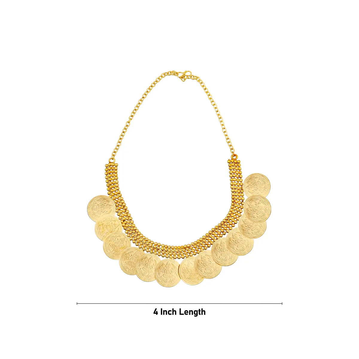Traditional Kasumala - 13 Coins | Coin Necklace With Gold Polish/ Ethnic Jewellery For Women - Image 4