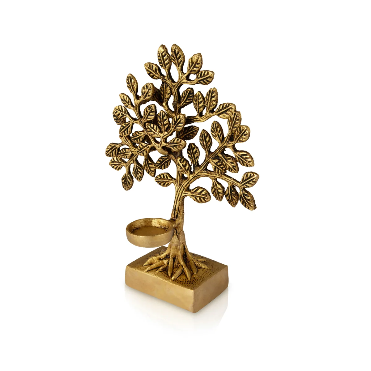 Tree With Tealight Candle Holder - 8 x 6 Inches | Antique Brass T Light Holder/ Tea Light Holder for Home - Image 3