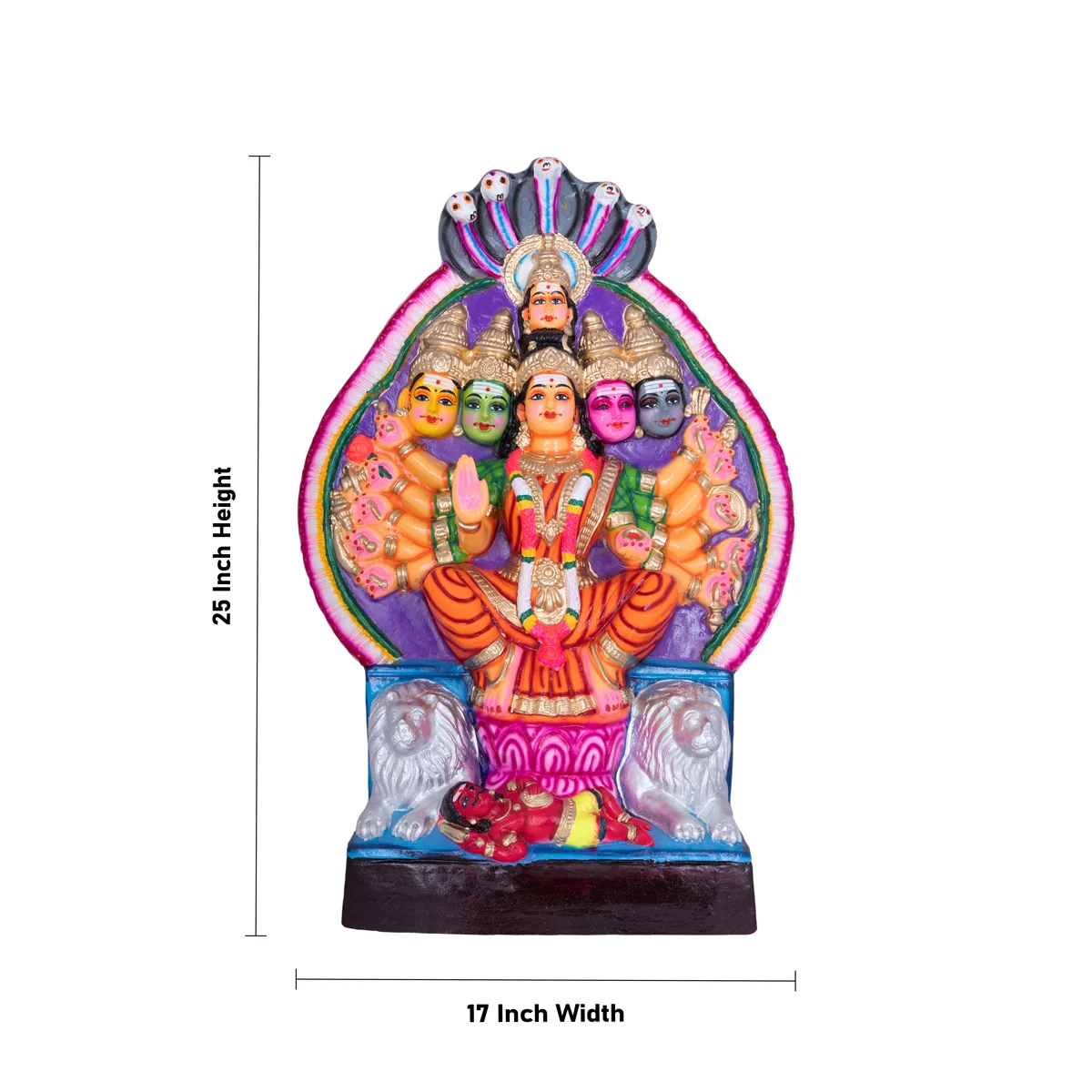 Tripura Bhairavi Paper Mache Golu Bommai- 25 X 17 Inches | Navaratri Golu Gombe/Giri Golu Doll/ Navratri Decor - Image 2