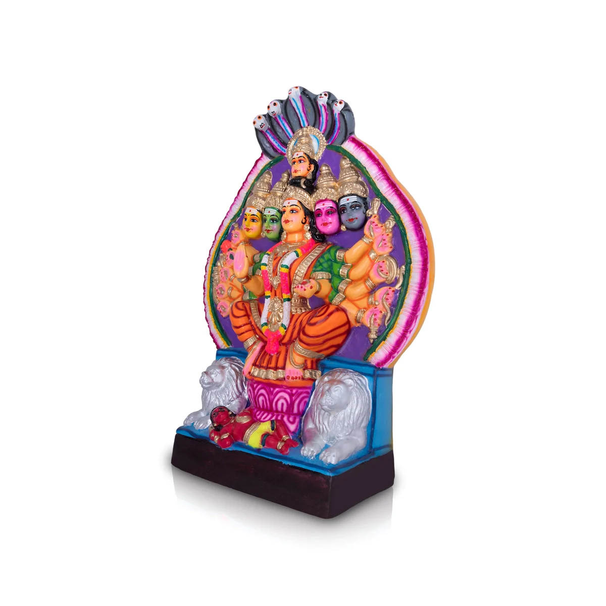 Tripura Bhairavi Paper Mache Golu Bommai- 25 X 17 Inches | Navaratri Golu Gombe/Giri Golu Doll/ Navratri Decor - Image 3