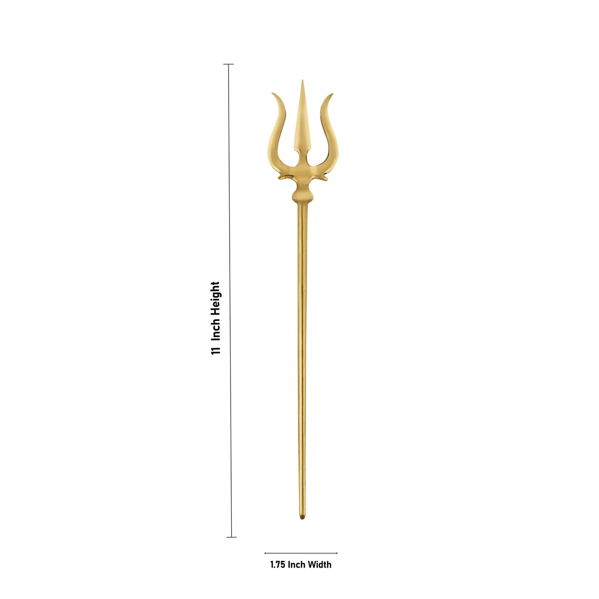 Trishul - 11 x 1.75 Inches | Brass Soolam/ Brass Astras for Deity - Image 2