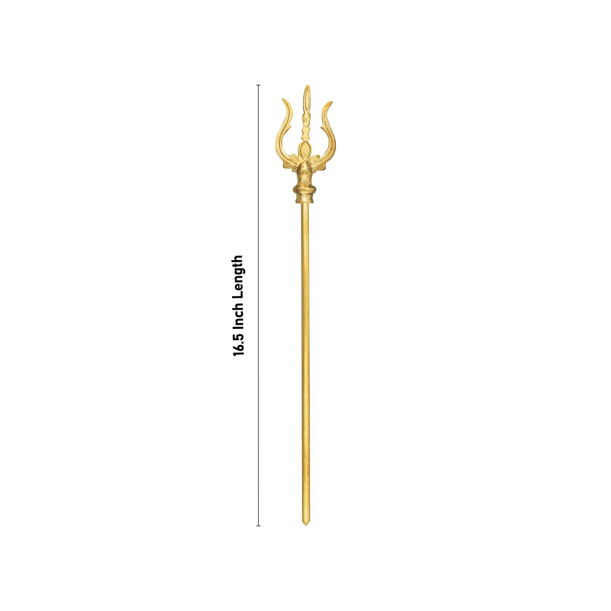 Trishul - 16.5 x 2.5 Inches | Brass Astras/ God Shiva Trishul/ Durga Maa Trishul/ Soolam for Pooja - Image 2