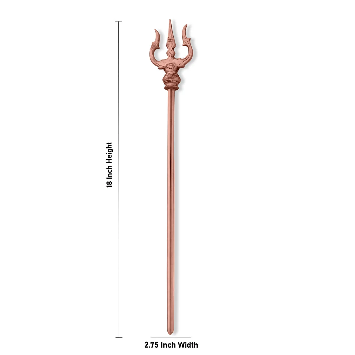 Trishul - 18 x 2.75 Inches | Copper God Shiva Trishul/ Durga Trishul/ Soolam for Pooja - Image 2