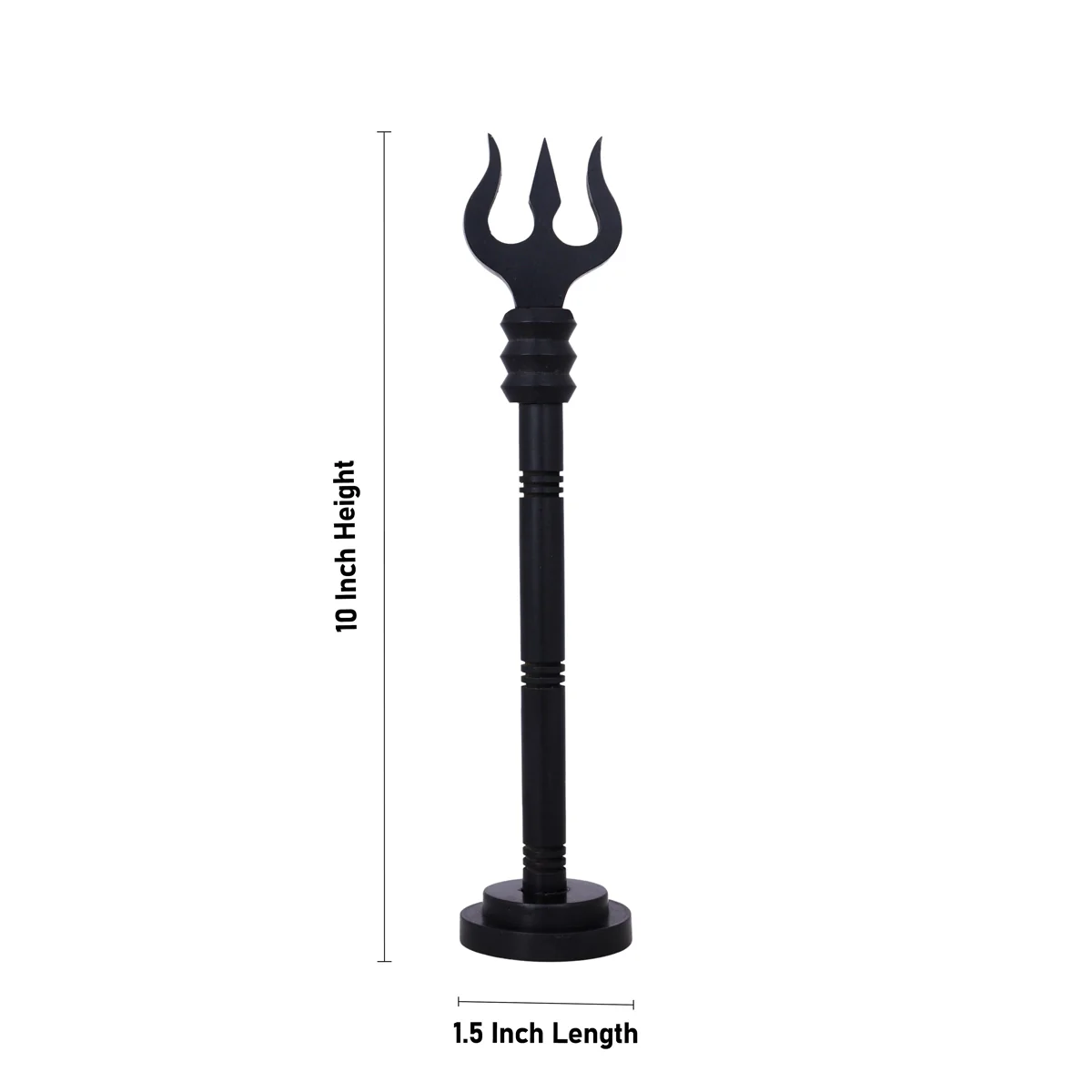 Trishul With Base - 10 x 1.5 Inches | Karungali Astras/ Shiva Trishul/ Durga Trishul/ Ebony Soolam for Pooja - Image 3