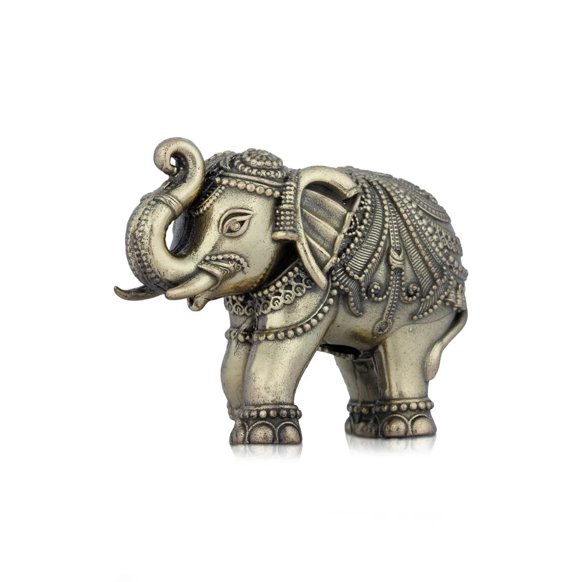 Trunk Up Elephant Statue - 2 x 2.5 Inches | Brass Idol/ Elephant Figurines/ Elephant Sculpture for Home - Image 3