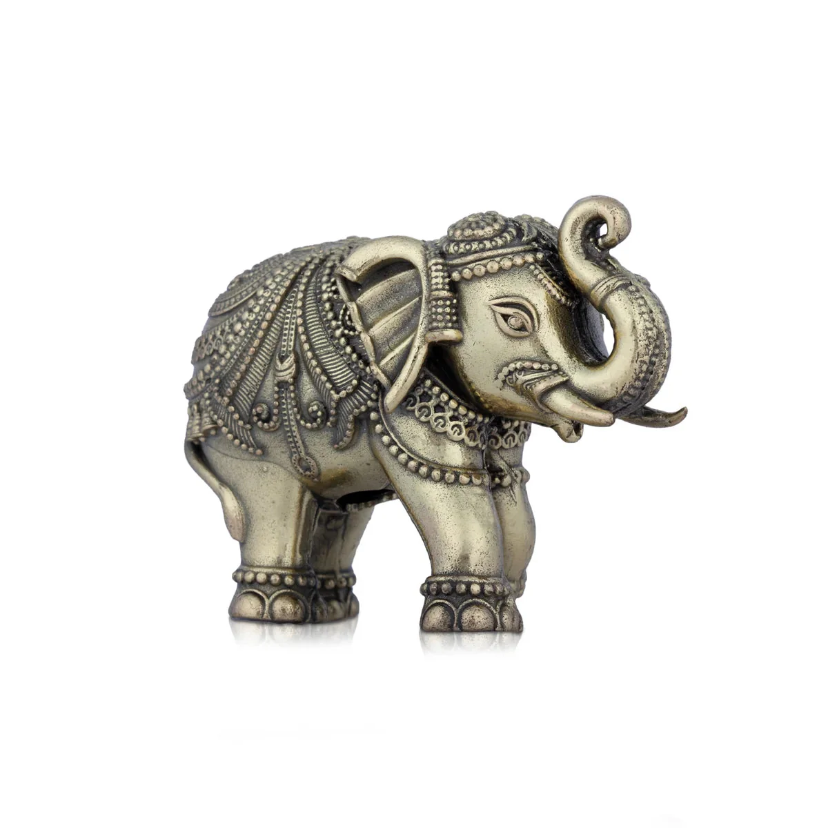 Trunk Up Elephant Statue - 2 x 2.5 Inches | Brass Idol/ Elephant Figurines/ Elephant Sculpture for Home - Image 4