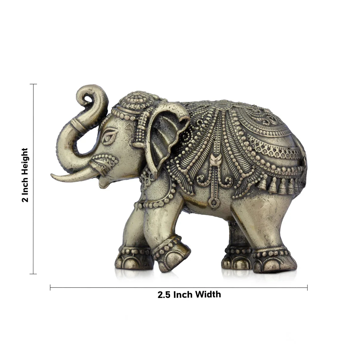 Trunk Up Elephant Statue - 2 x 2.5 Inches | Brass Idol/ Elephant Figurines/ Elephant Sculpture for Home - Image 5