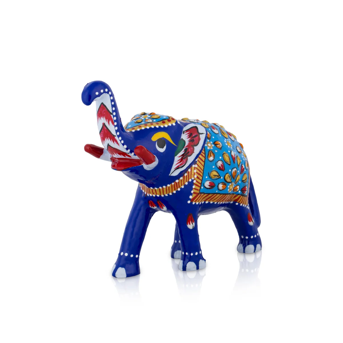 Trunk Up Elephant Statue - 3 x 4 Inches | Metal Elephant Idol/ Painted Elephant Sculpture for Home - Image 4
