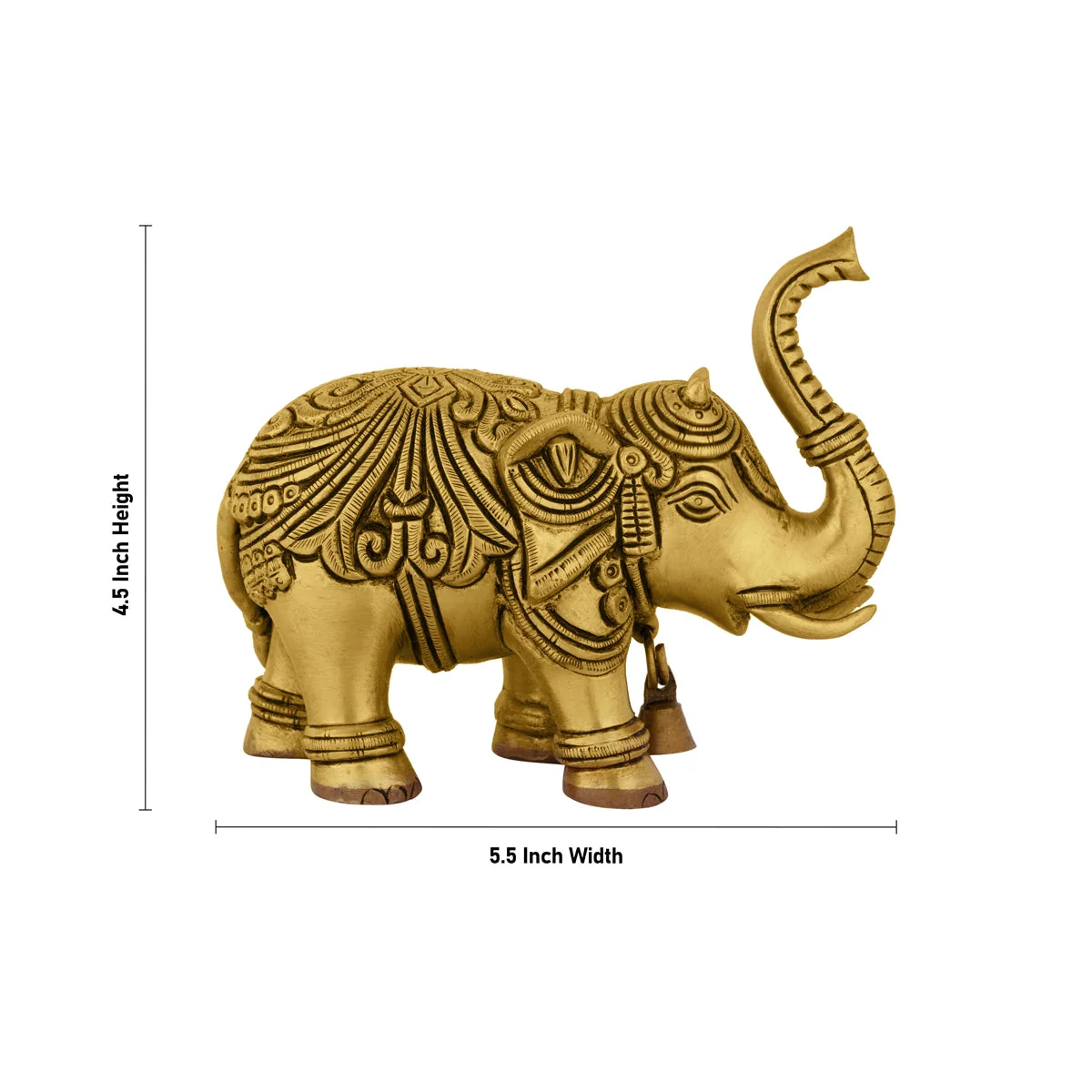 Trunk Up Elephant Statue - 4.5 x 5.5 Inches | Elephant Idol/ Antique Brass Idol for Home Decor - Image 2