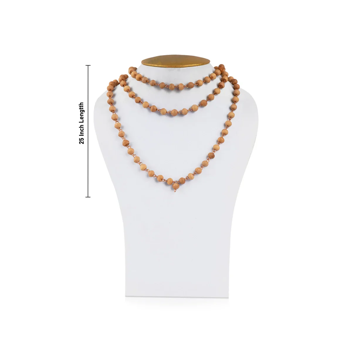 Tulasi Mala - 25 Inches | 8 mm/108 Beads Tulsi Mala/ Copper Knot Kantha Mala for Meditation - Image 3