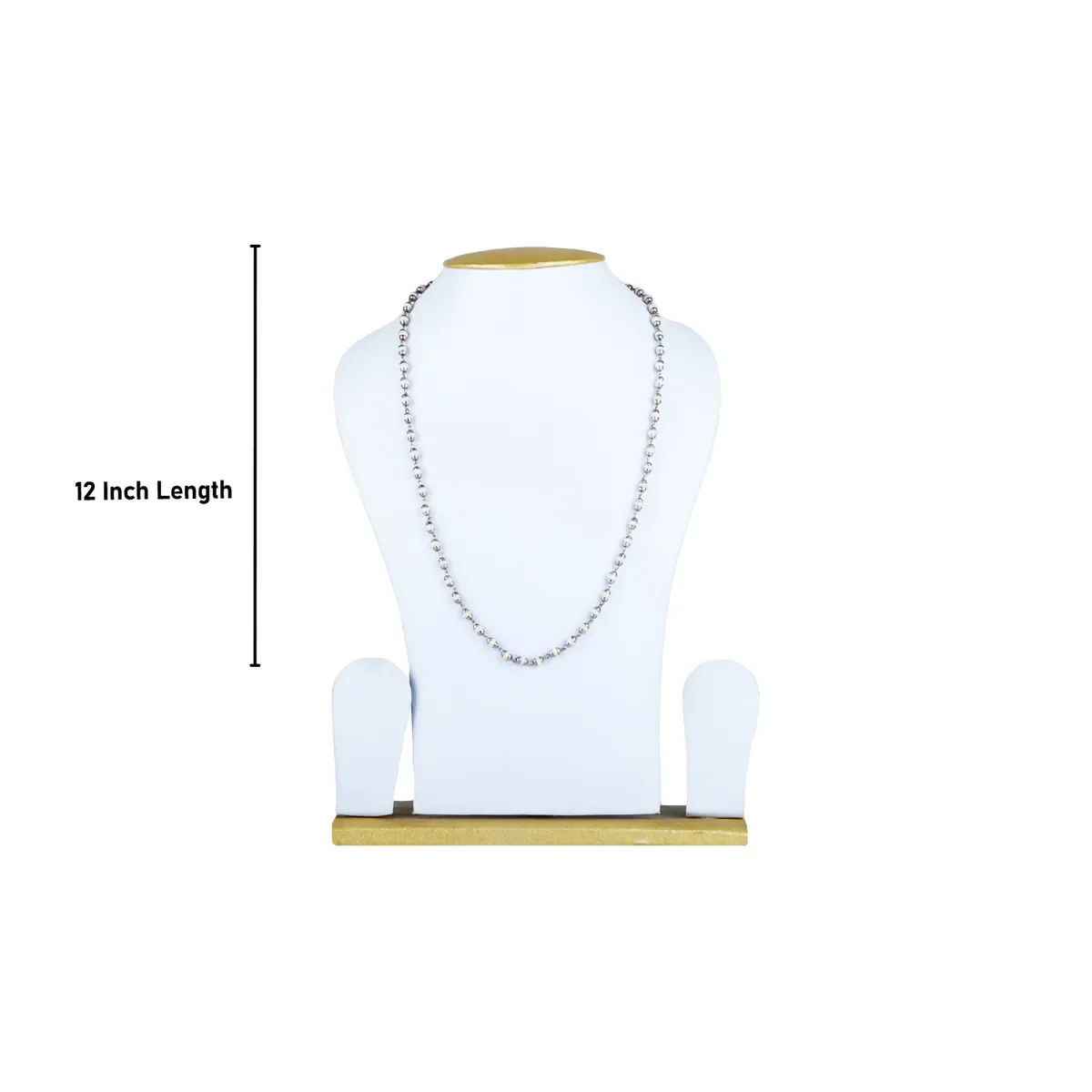 Tulasi Mala With White Metal Cup - 12 Inches | Tulsi Kanthi Mala/ Thulasi Malai For Spiritual Wear - Image 3