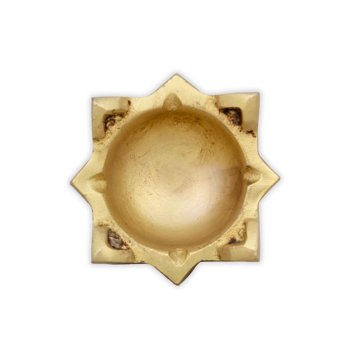 Tulsi Maadam Design Brass Lamp - 2 x 2 Inches | Antique Polish Vilakku/ Brass Pooja Diya/ Brass Deepam for Home - Image 3