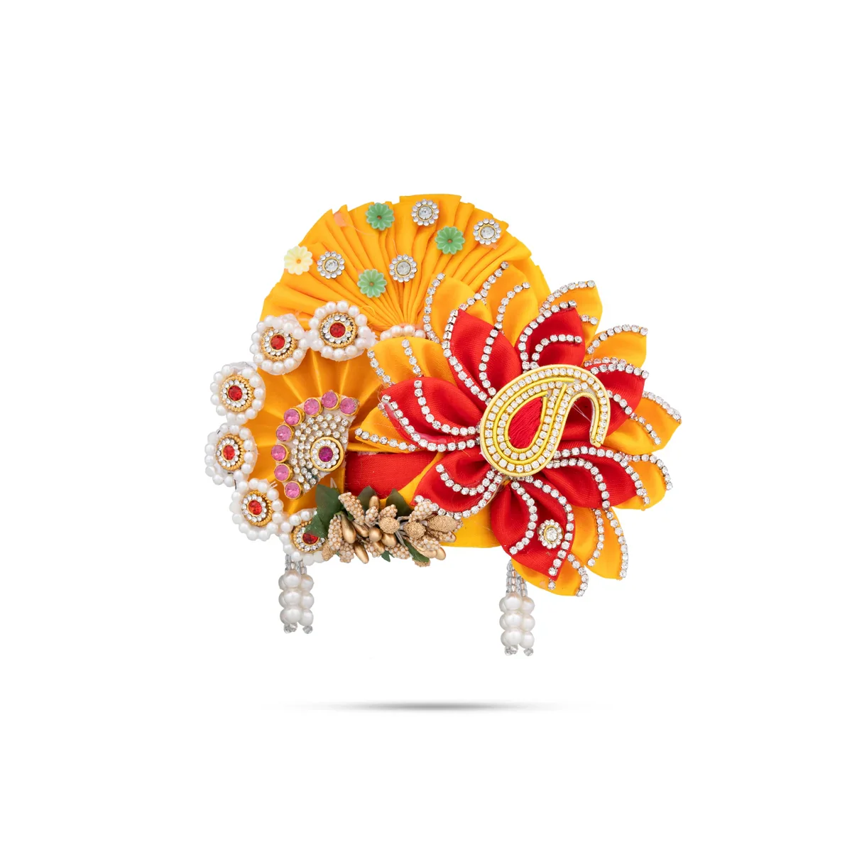 Turban - 5 x 4 Inches | Mukut/ Kiridam/ Kireedam for Deity