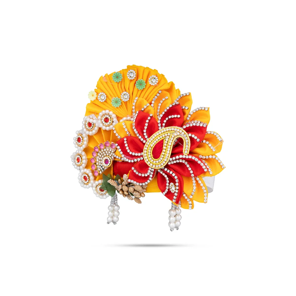 Turban - 5 x 4 Inches | Mukut/ Kiridam/ Kireedam for Deity - Image 2