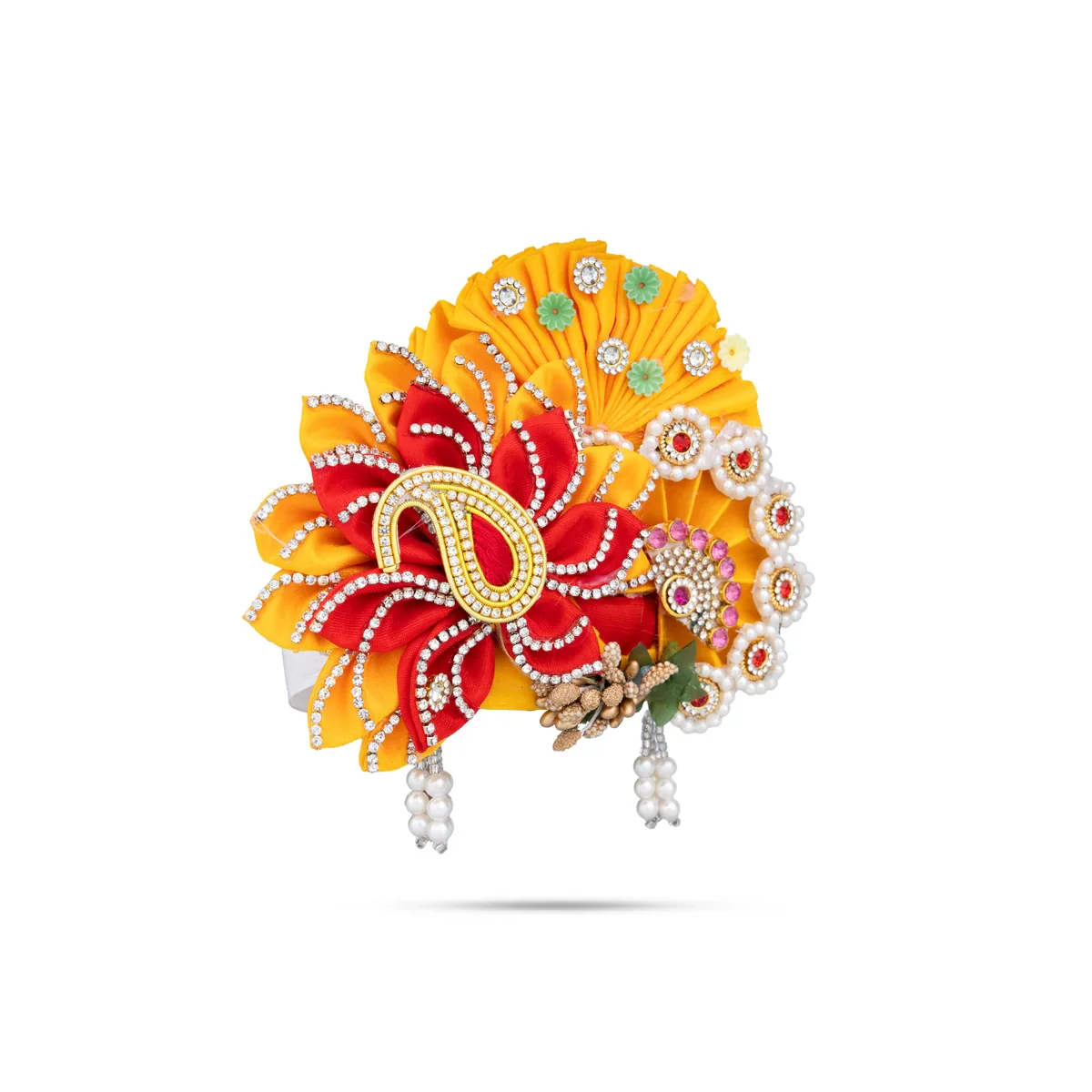 Turban - 5 x 4 Inches | Mukut/ Kiridam/ Kireedam for Deity - Image 3