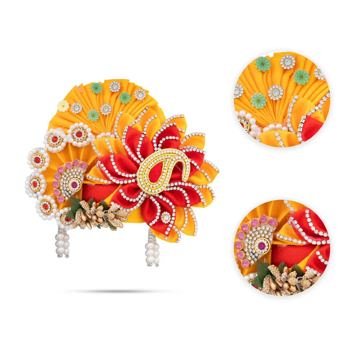 Turban - 5 x 4 Inches | Mukut/ Kiridam/ Kireedam for Deity - Image 4