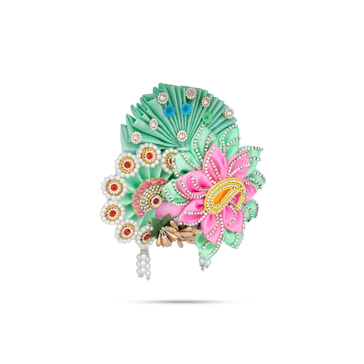 Turban - 5 x 4 Inches | Mukut/ Kiridam/ Kireedam for Deity - Image 7