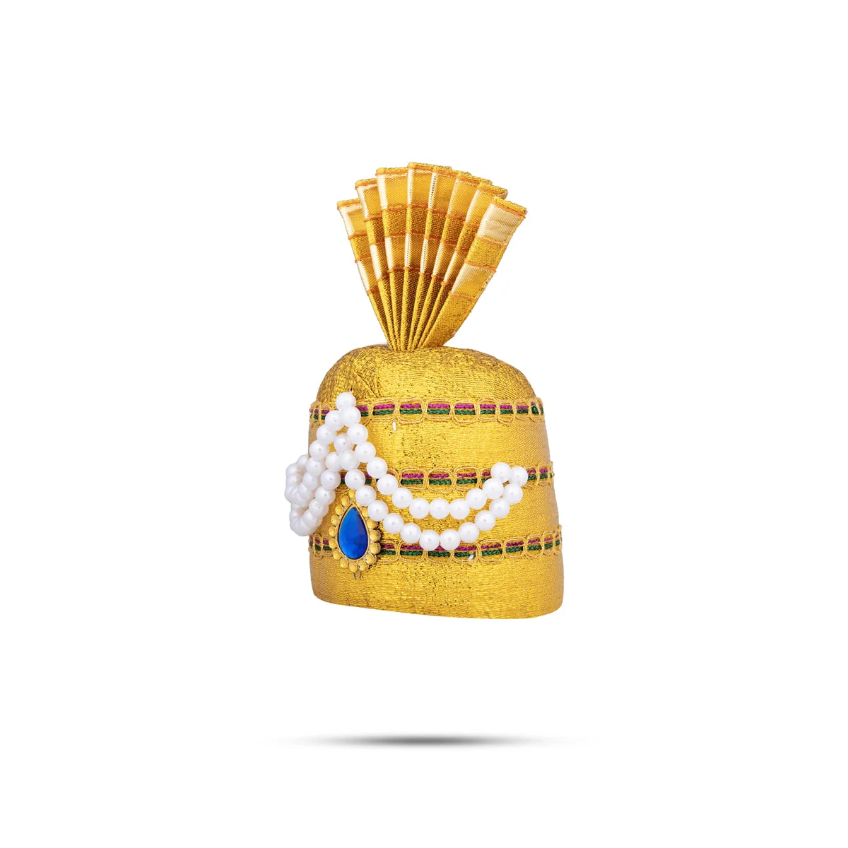 Turban - 6 X 3 Inches | Beads Design Kireedam/ Kiridam/ Mukut/ Crown For Deity Decoration - Image 2