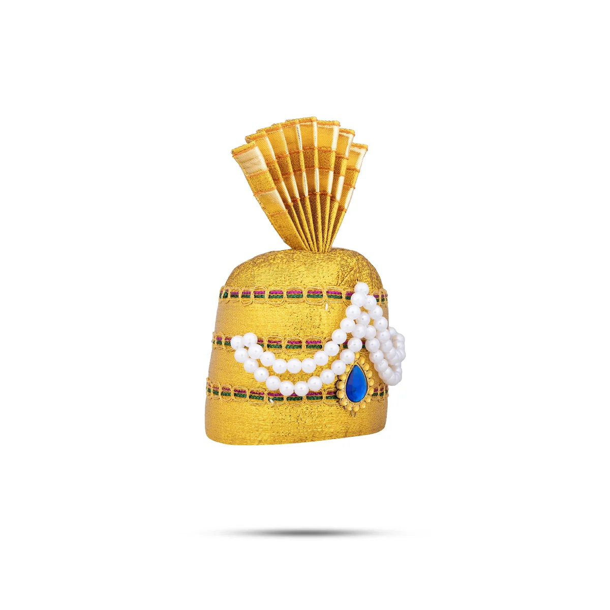 Turban - 6 X 3 Inches | Beads Design Kireedam/ Kiridam/ Mukut/ Crown For Deity Decoration - Image 3