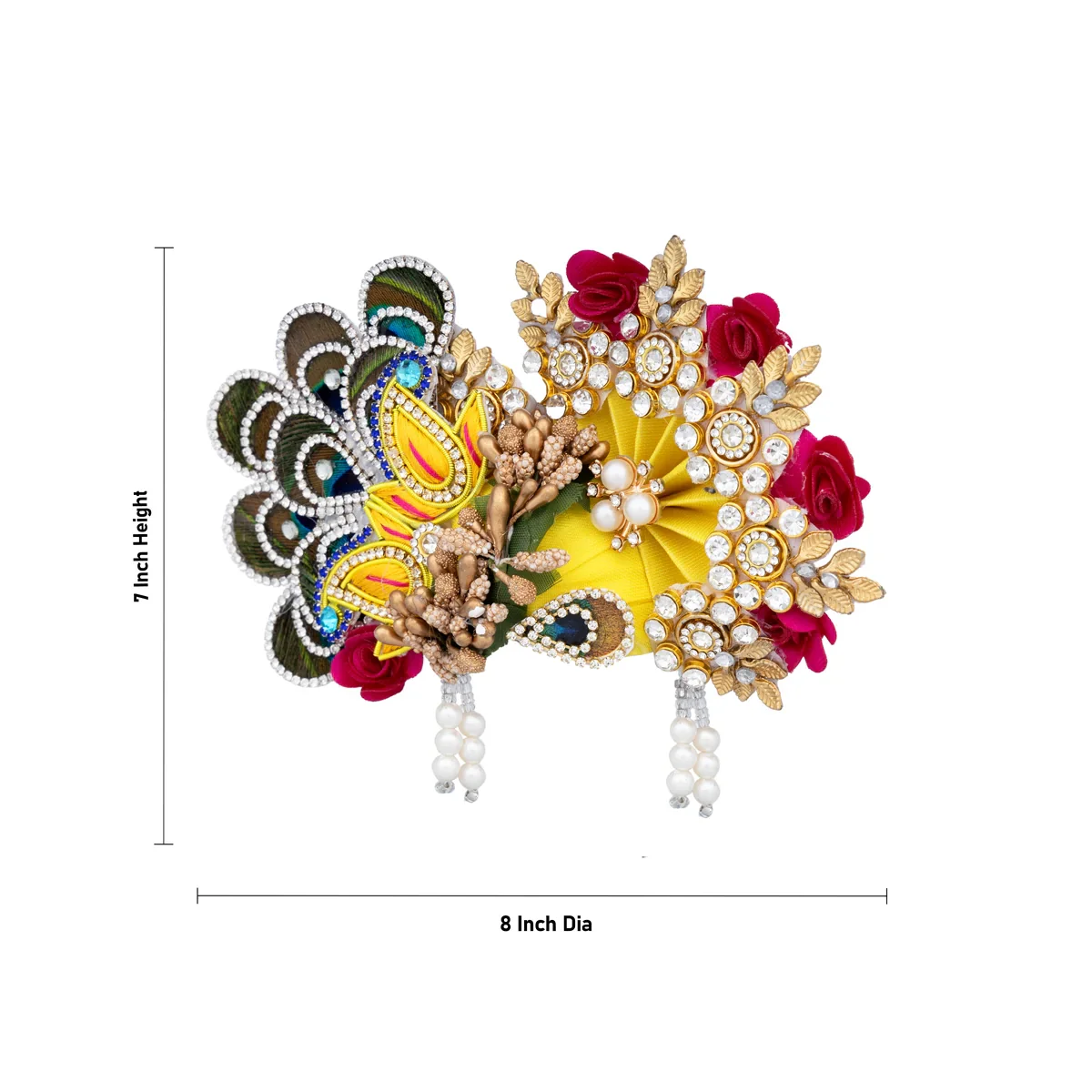 Turban - 7 x 8 Inches | Mukut/ Kiridam/ Kireedam for Deity - Image 5