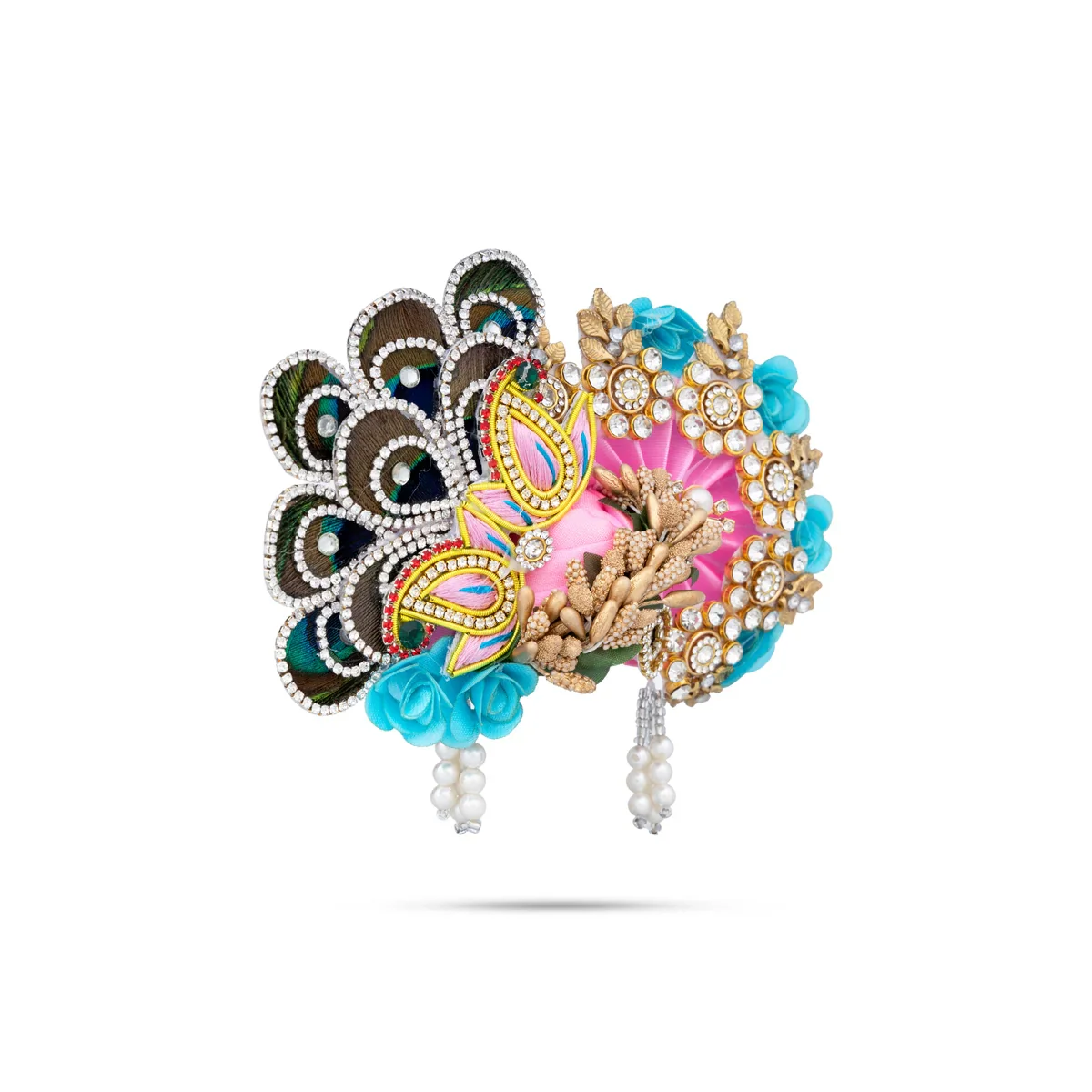 Turban - 7 x 8 Inches | Mukut/ Kiridam/ Kireedam for Deity - Image 6