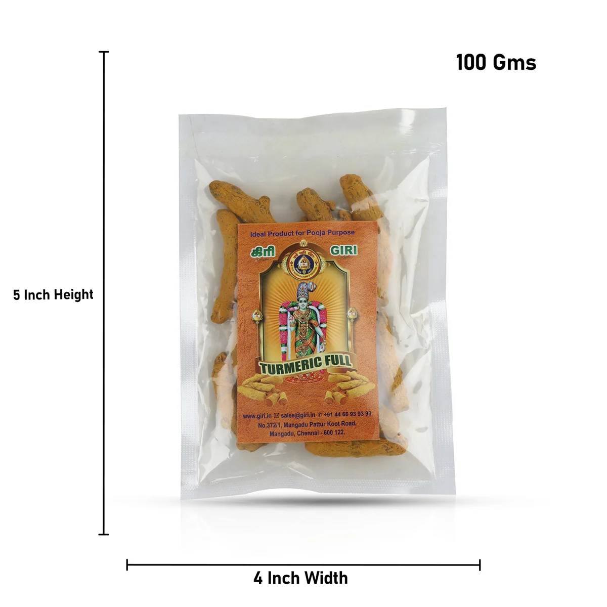 Giri Turmeric Finger | Haldi/ Yellow Colour/ Manjal for Pooja - Image 2