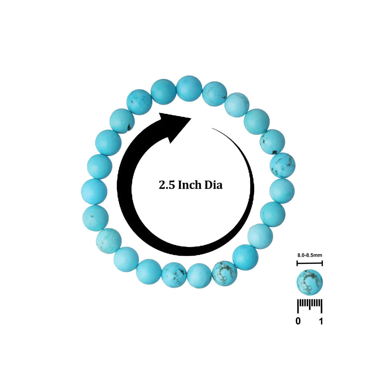 Turquoise Bracelet - 2.5 Inches | Gemstone Bracelet/ Crystal Jewellery For Healing And Emotional Clarity - Image 3