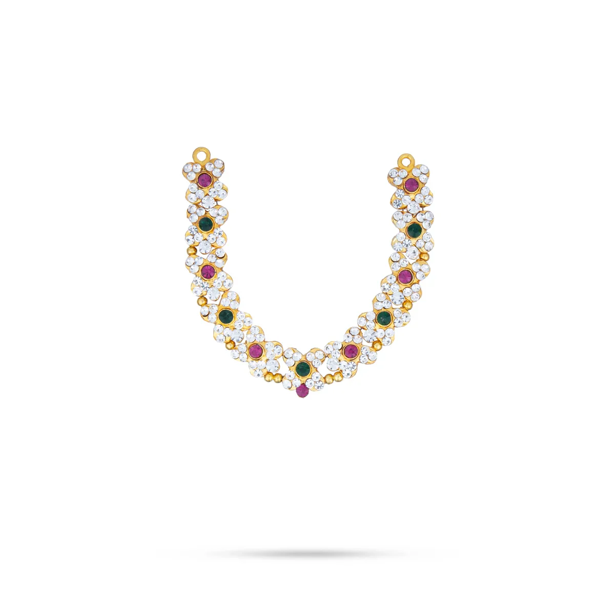 Two Step Stone Haram - 5 Inches | Multicolour Stone Jewellery/ Stone Necklace for Deity - Image 2