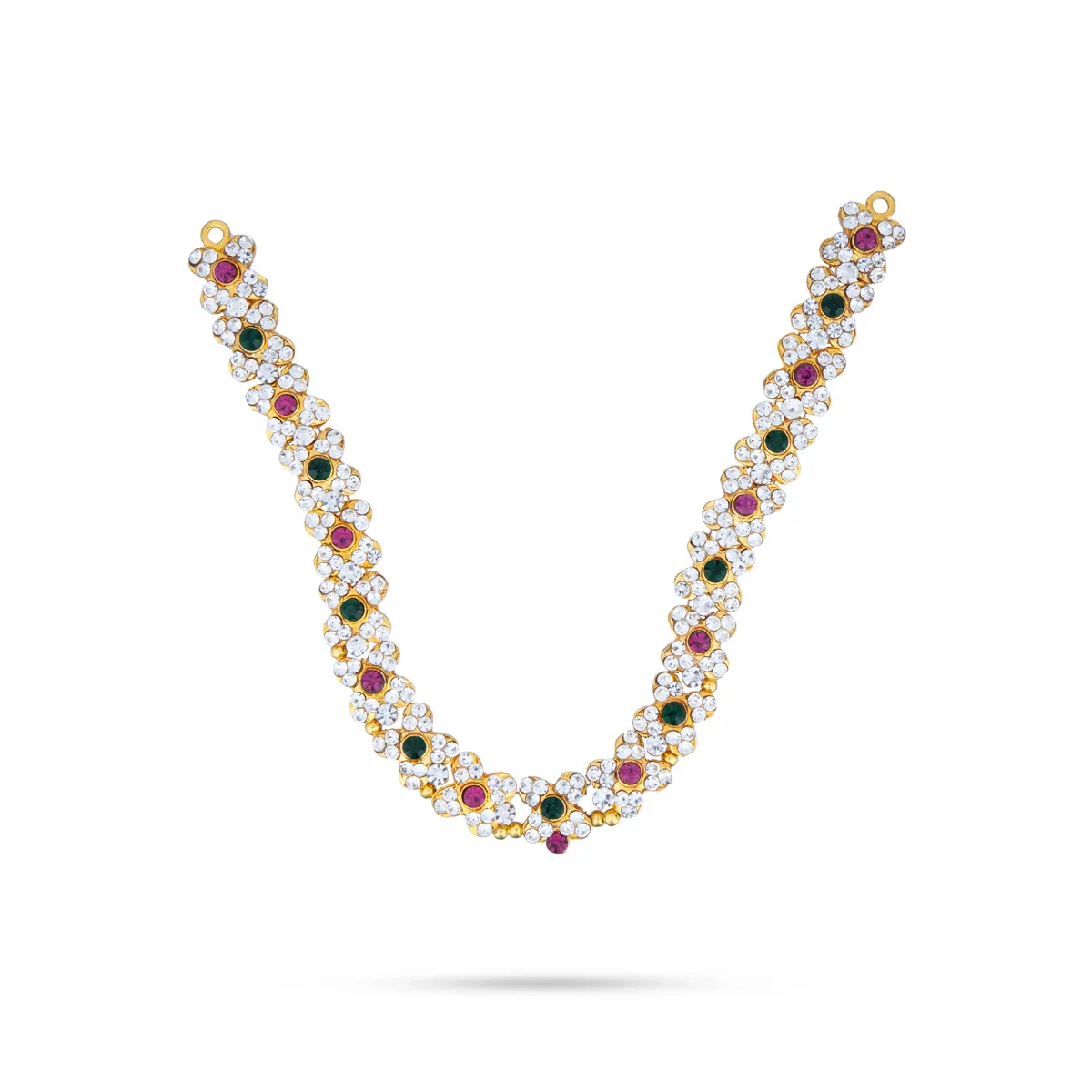 Two Step Stone Haram - 5 Inches | Multicolour Stone Jewellery/ Stone Necklace for Deity - Image 3