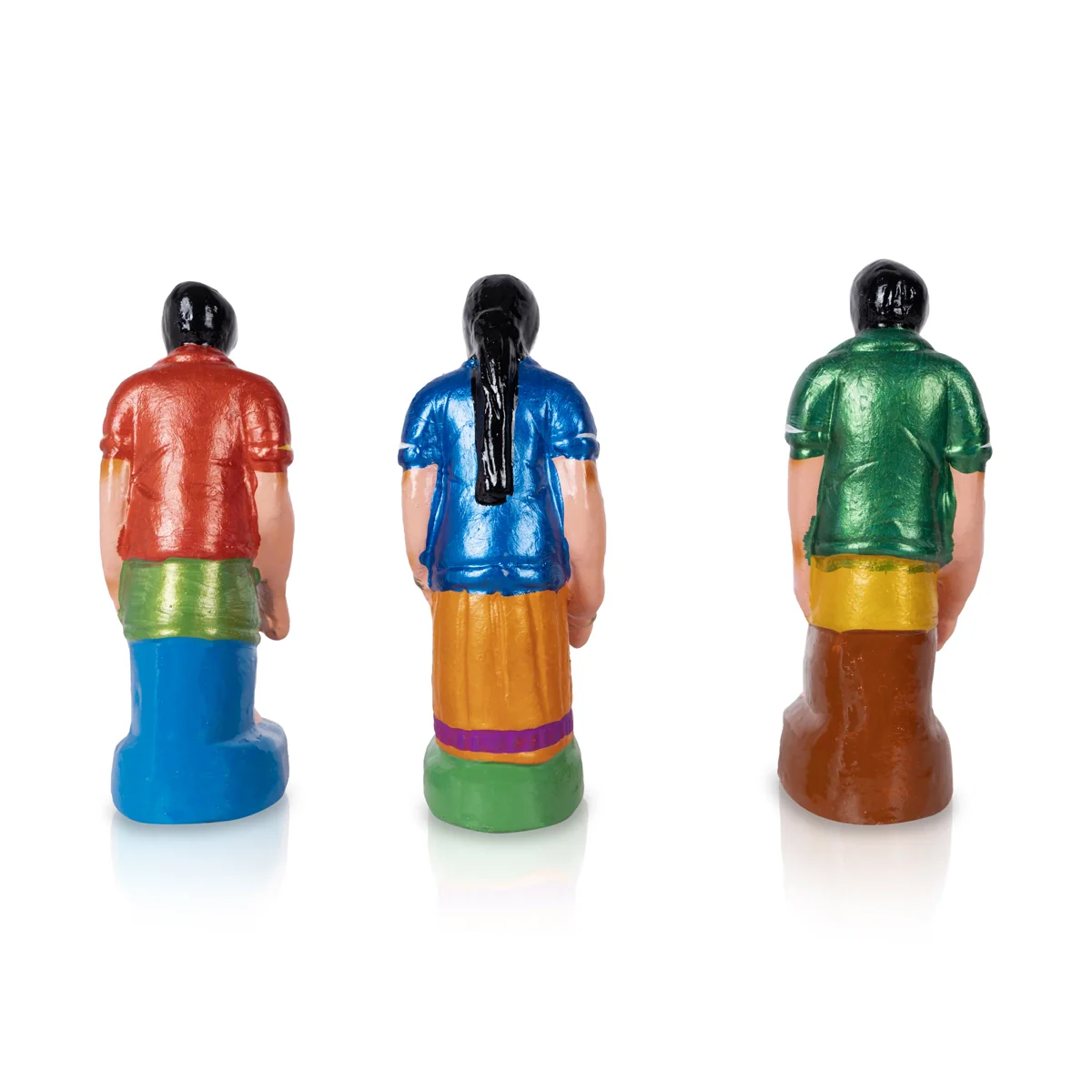 Tyre Game Clay Golu Bommai Set - 7 X 2.5 Inches | Navaratri Golu Gombe/ Giri Golu Doll/ Navratri Decoration - Image 4