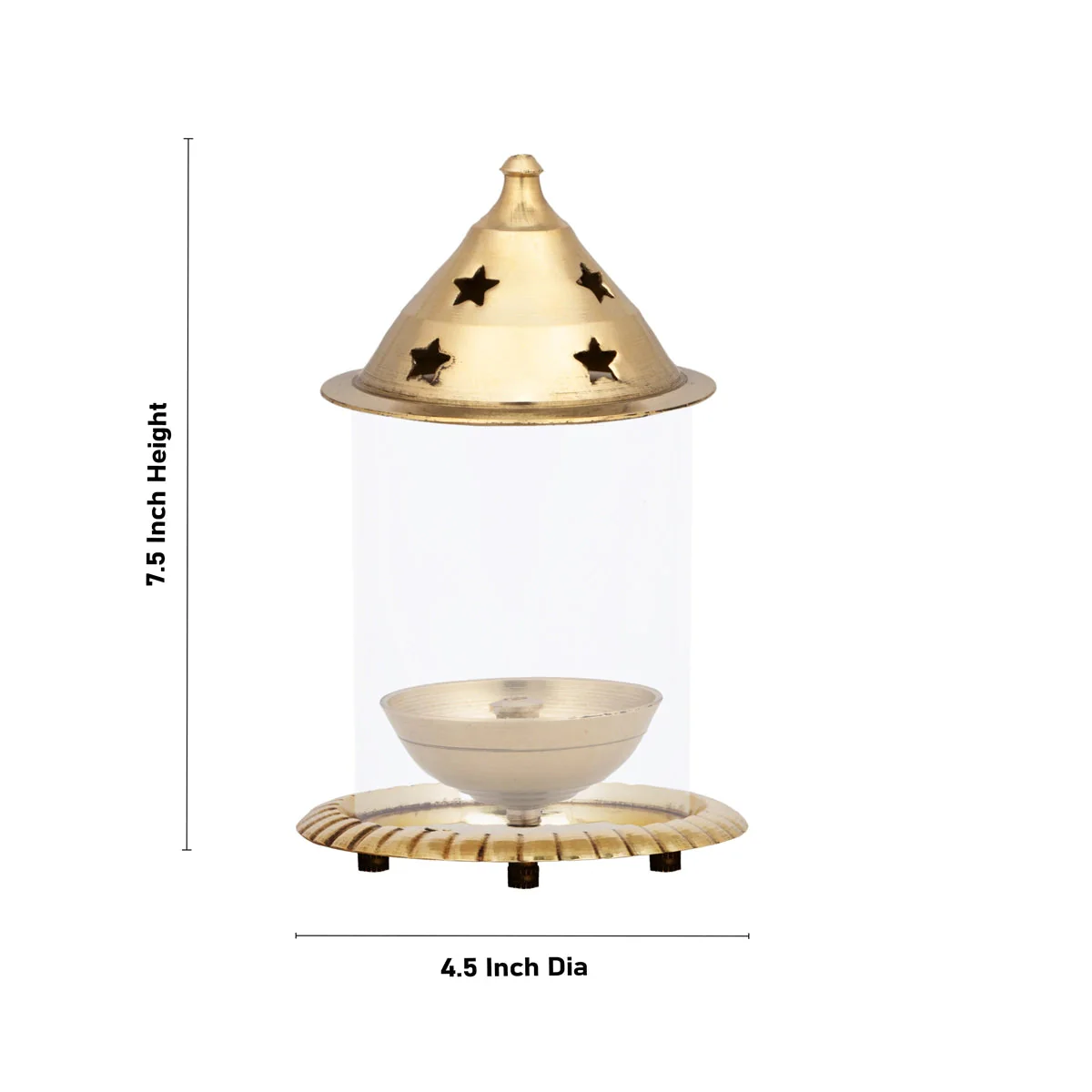 Udupi Lamp - 7.5 x 4.5 Inches | Brass Diya/ Brass Vilakku/ Brass Deepam for Pooja - Image 3