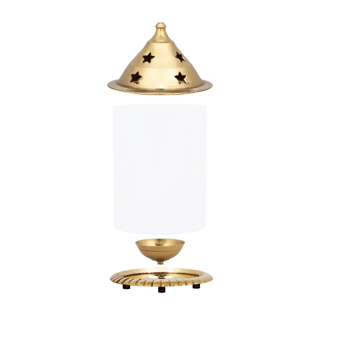 Udupi Lamp With Glass - 5 x 3 Inches | Brass Lamp/ Brass Deepam/ Brass Vilakku for Pooja - Image 3