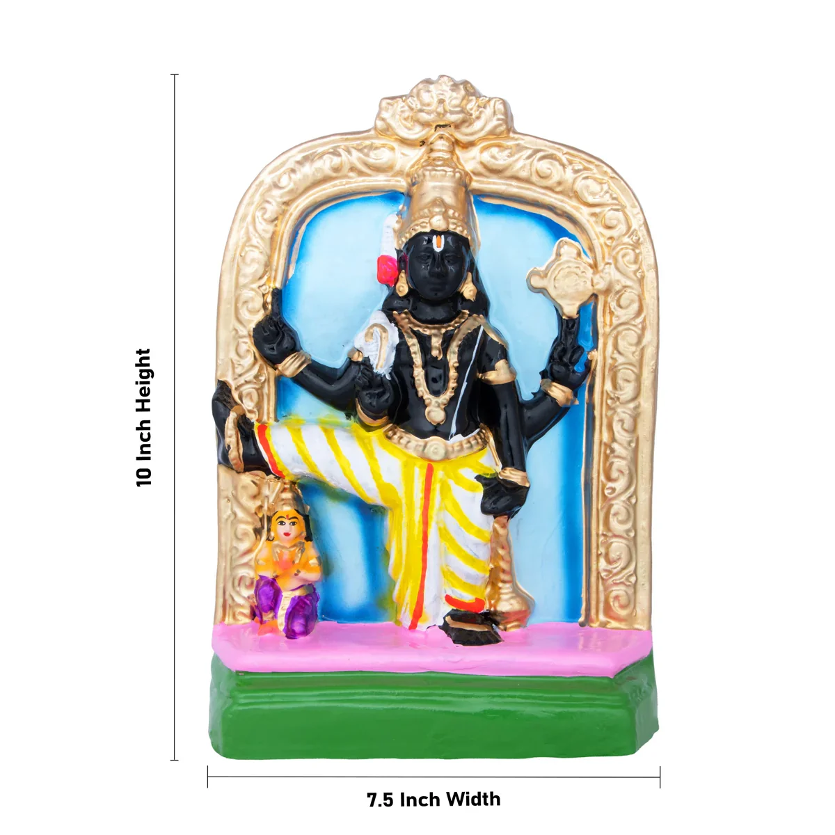 Ulagalantha Perumal Clay Golu Bommai - 10 x 7.5 Inches | Giri Golu Doll/ Navaratri Golu Bomma/Gombe/Bommai - Image 5