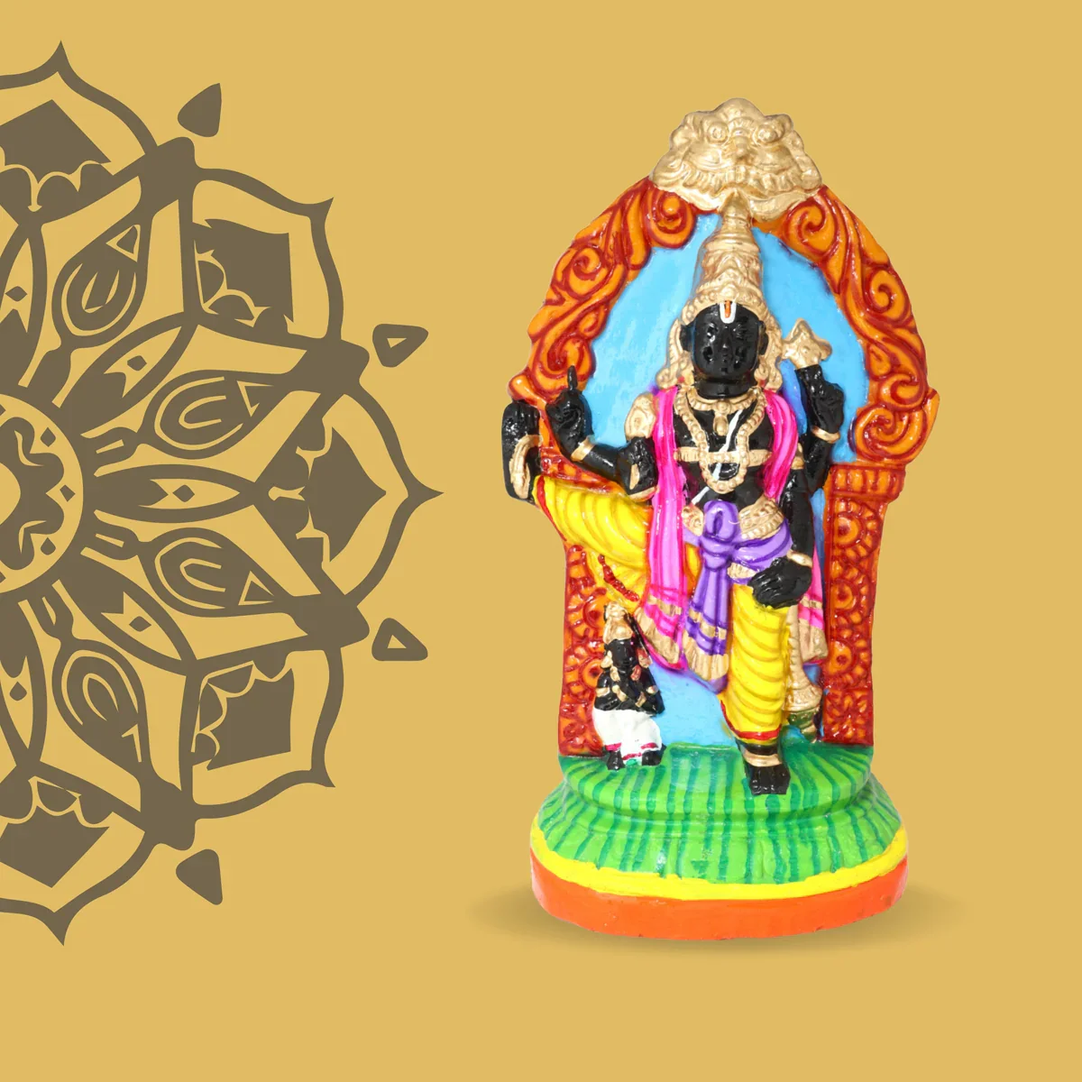Ulagalantha Perumal Clay Golu Bommai - 15 Inches | Giri Golu Doll/ Navaratri Golu Bomma/Gombe/Bommai - Image 6