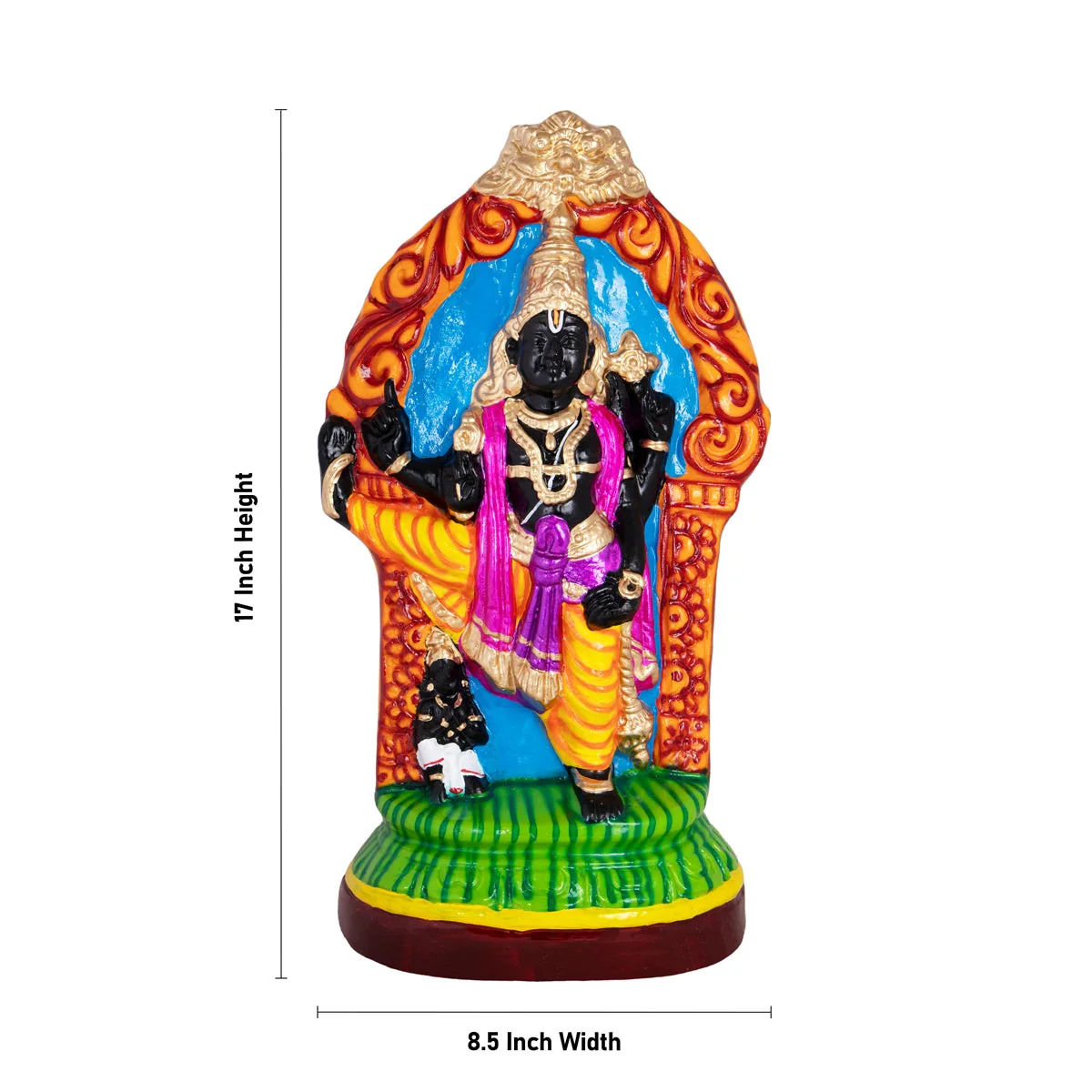 Ulagalantha Perumal Statue Paper Mache Golu Bommai-17 X 8.5 Inches | Navaratri Gombe/ Giri Golu Doll - Image 5