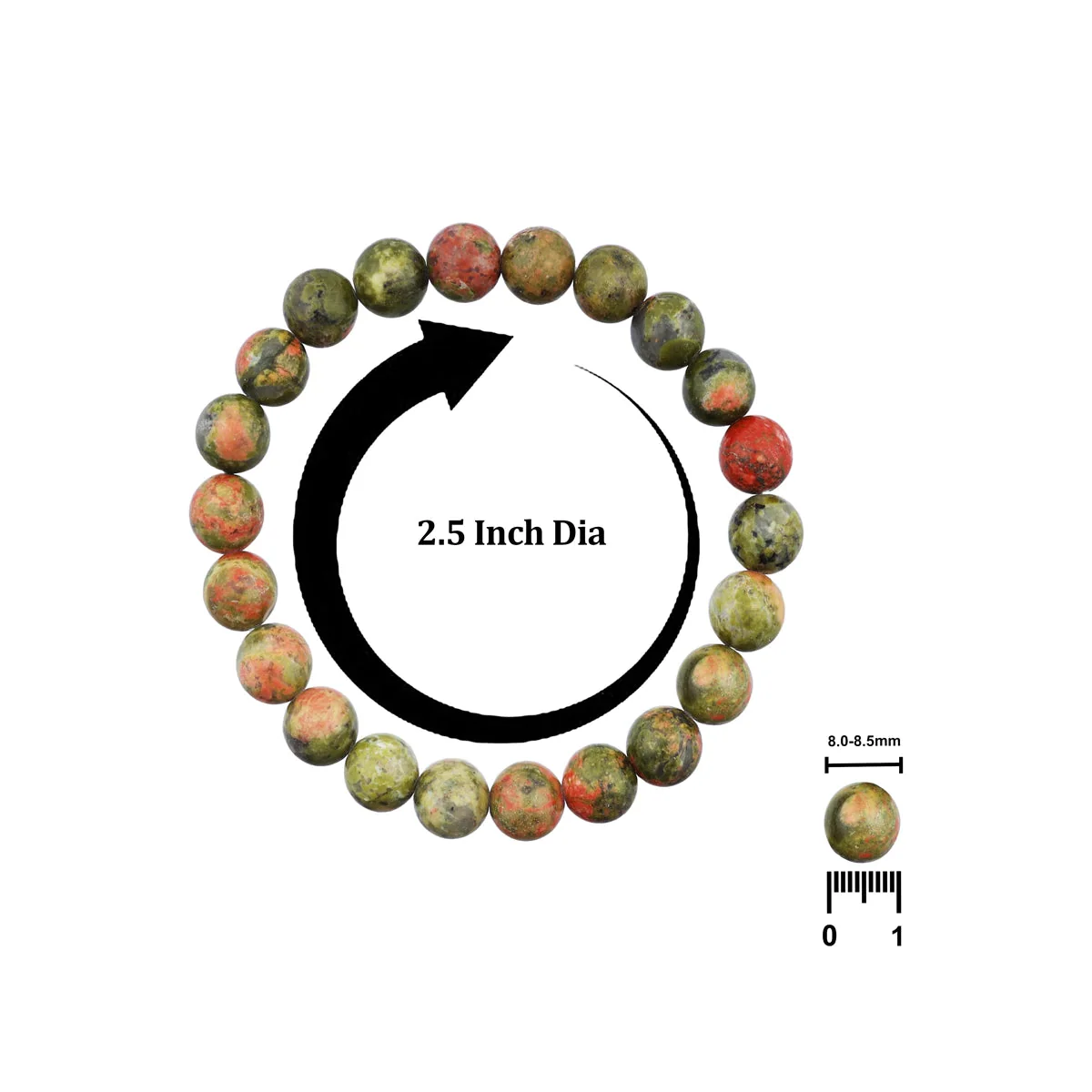Unakite Bracelet - 2.5 Inches | Gemstone Bracelet/ Crystal Jewellery For Heart Healing & Spiritual Alignment - Image 2