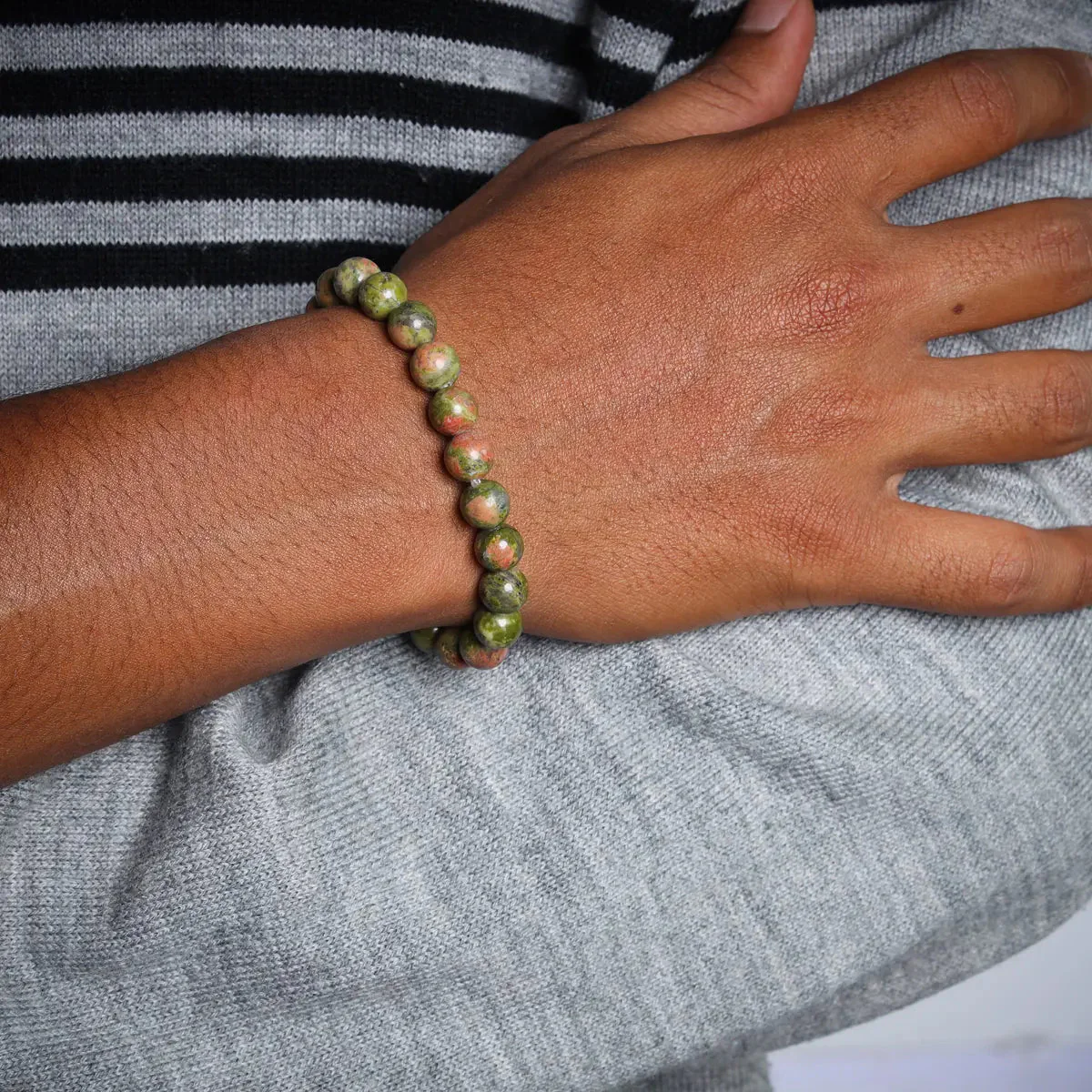 Unakite Bracelet - 2.5 Inches | Gemstone Bracelet/ Crystal Jewellery For Heart Healing & Spiritual Alignment - Image 6