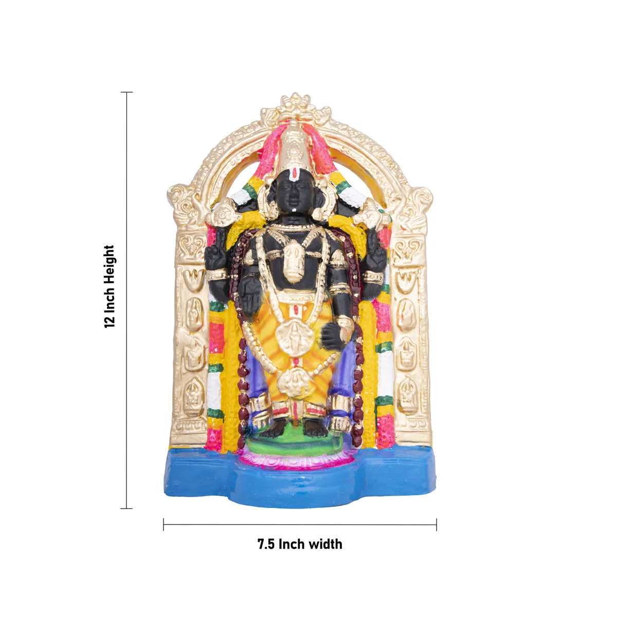 Uppiliappan Perumal Clay Golu Bommai Set - 12 x 7.5 Inches | Giri Golu Doll/ Navaratri Golu Bomma/Gombe/Bommai - Image 2