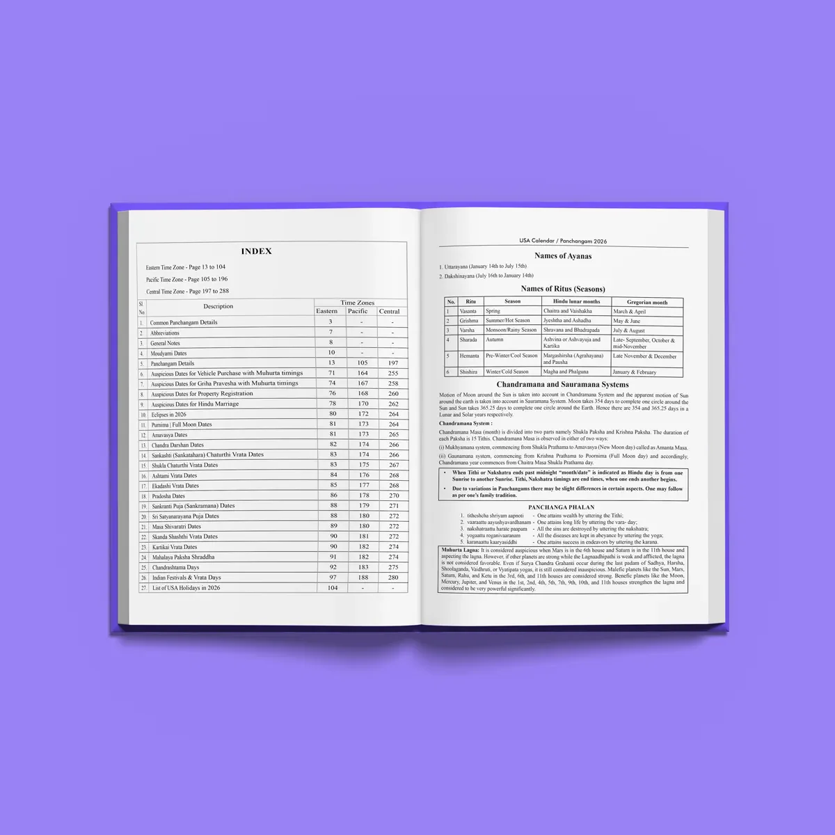 USA Calender Panchangam -2026 | Drik Ganita - Vishvavasu - Parabhava Year Panchang / Astrology Book - Image 4