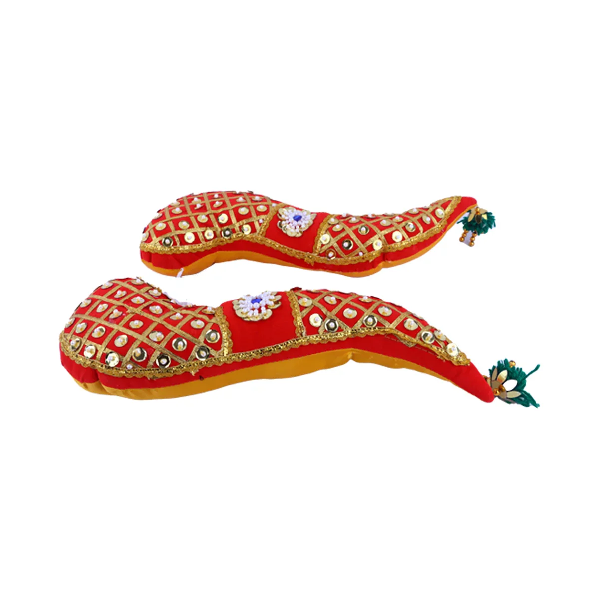 Vagamalai - 14 x 4 Inches | Cloth with Jari Design Deity Shoulder Decor/ Varalakshmi Amman Alangaram - Image 2