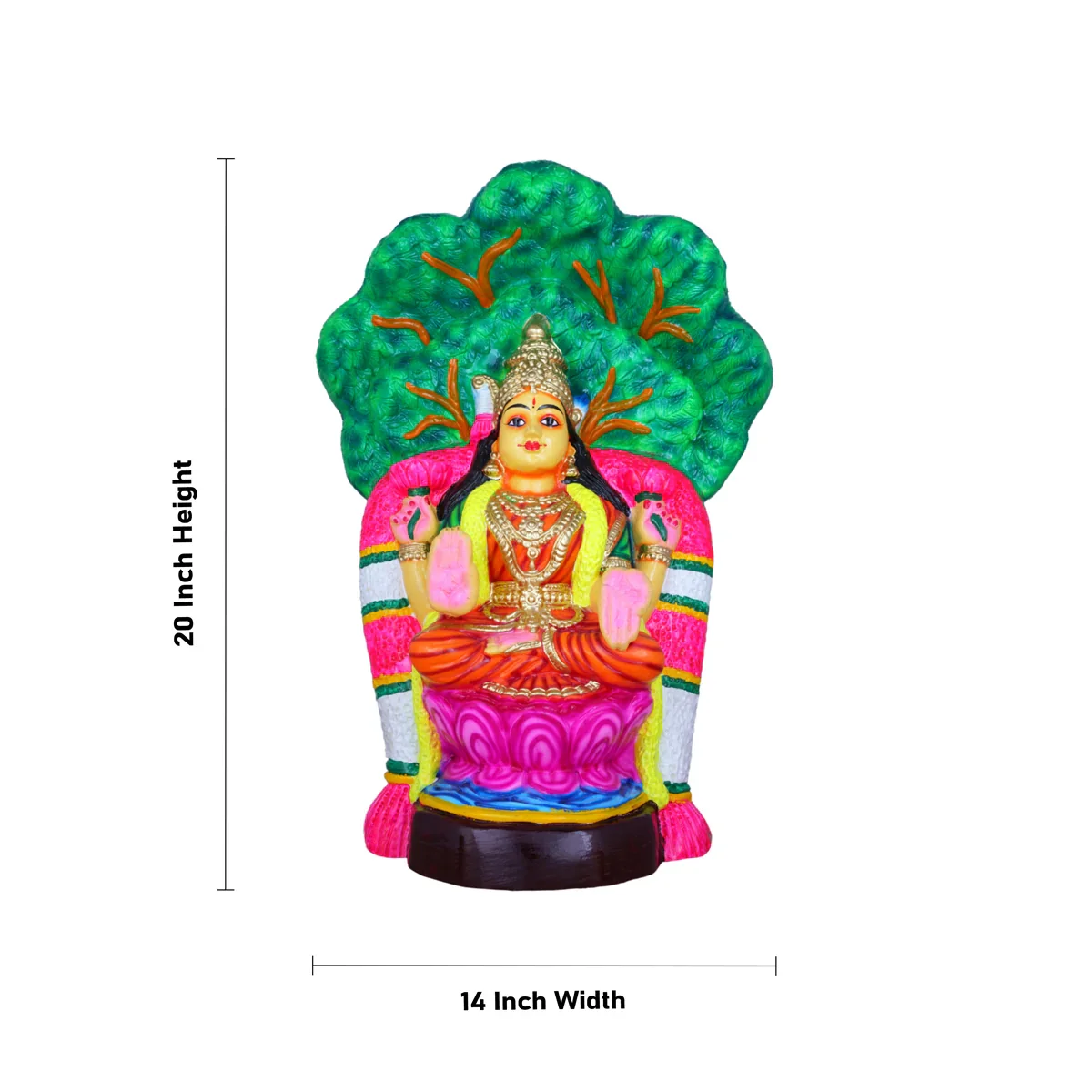Vaibhav Lakshmi Paper Mache Golu Bommai - 20 x 14 Inches | Giri Golu Doll/ Navaratri Golu Bomma/Gombe/Bommai - Image 6